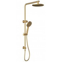 Round Brushed Gold Multifunction Shower Set